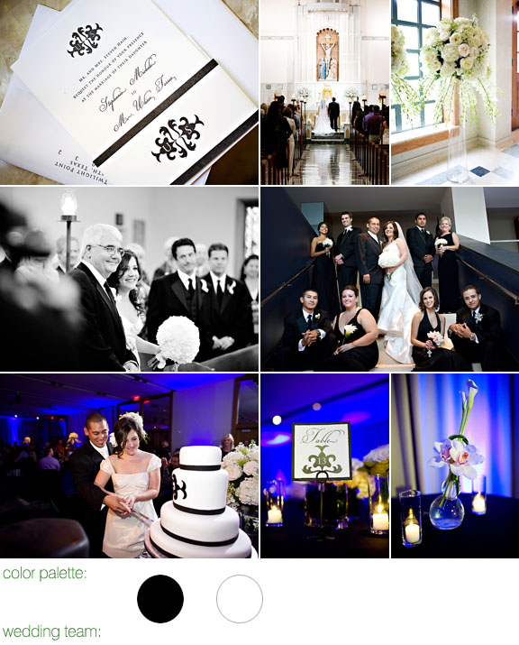 Perez photography, black and white wedding color palette